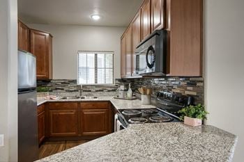 Granite counter tops in kitchen